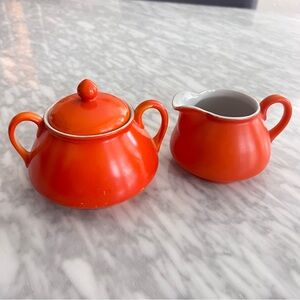 Vintage MCM Porcelain Sugar & Creamer Set